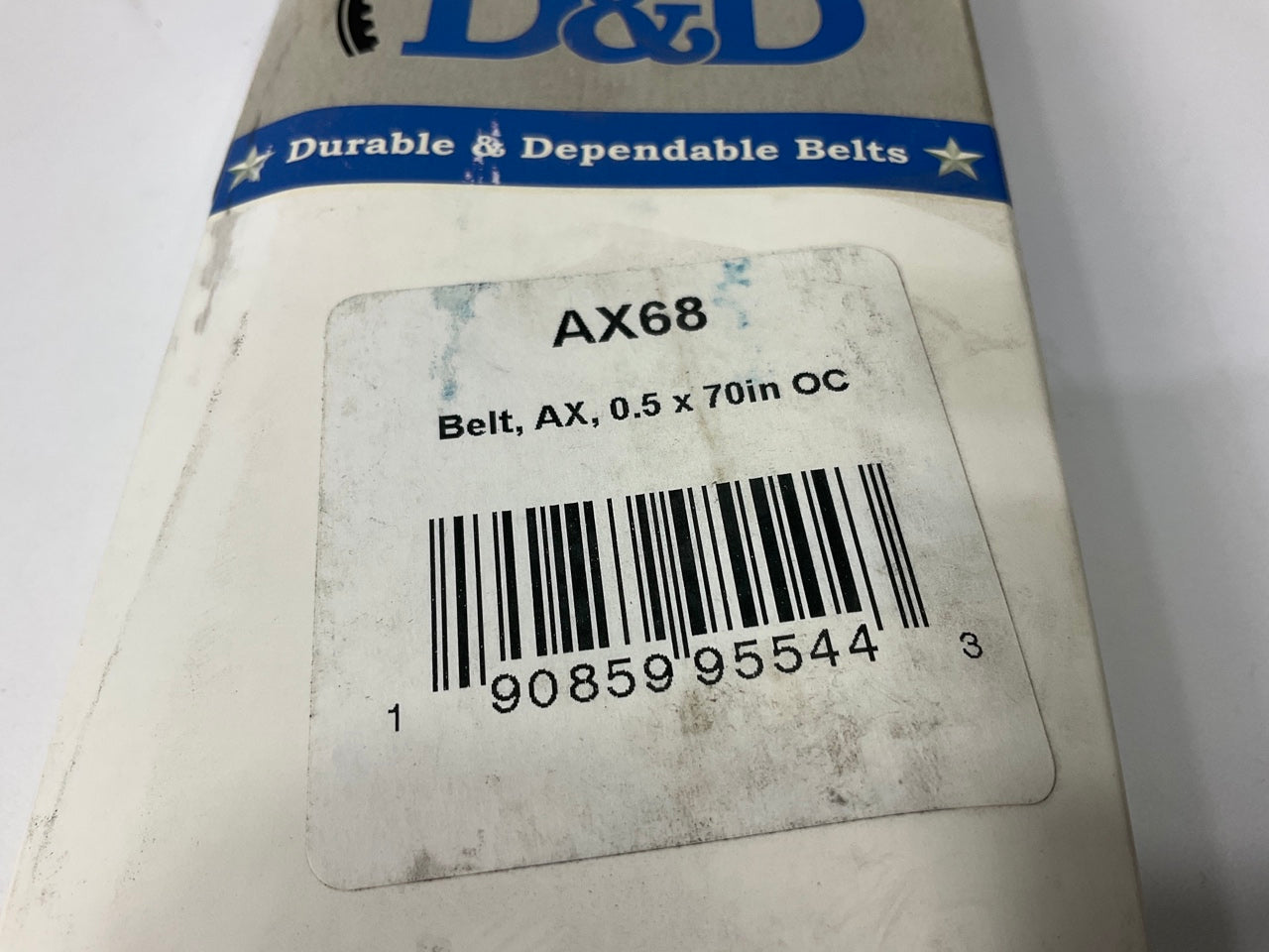 D&D AX68 Cogged Industrial Accessory Drive Belt - 1/2'' X 70''