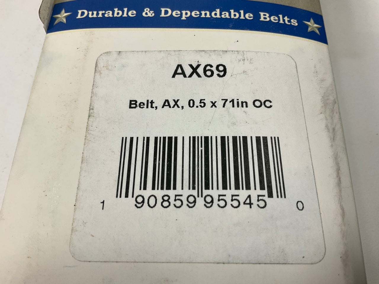D&D AX69 Cogged Industrial Accessory Drive Belt - 1/2'' X 71''