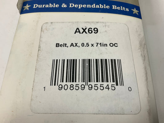 D&D AX69 Cogged Industrial Accessory Drive Belt - 1/2'' X 71''