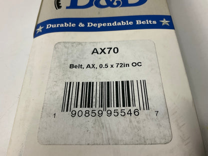 D&D AX70 Cogged Industrial Accessory Drive Belt - 1/2'' X 72''