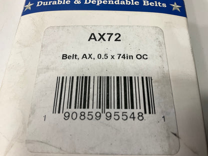 D&D AX72 Cogged Industrial Accessory Drive Belt - 1/2'' X 74''