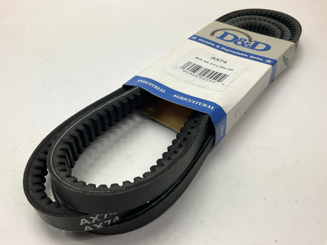 D&D AX74 Cogged Industrial Accessory Drive Belt - 5/8'' X 77''