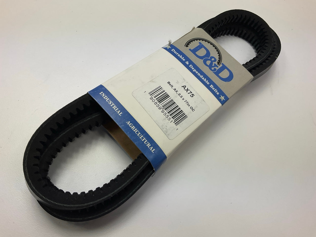 D&D AX75 Cogged Industrial Accessory Drive Belt -  1/2'' X 77''