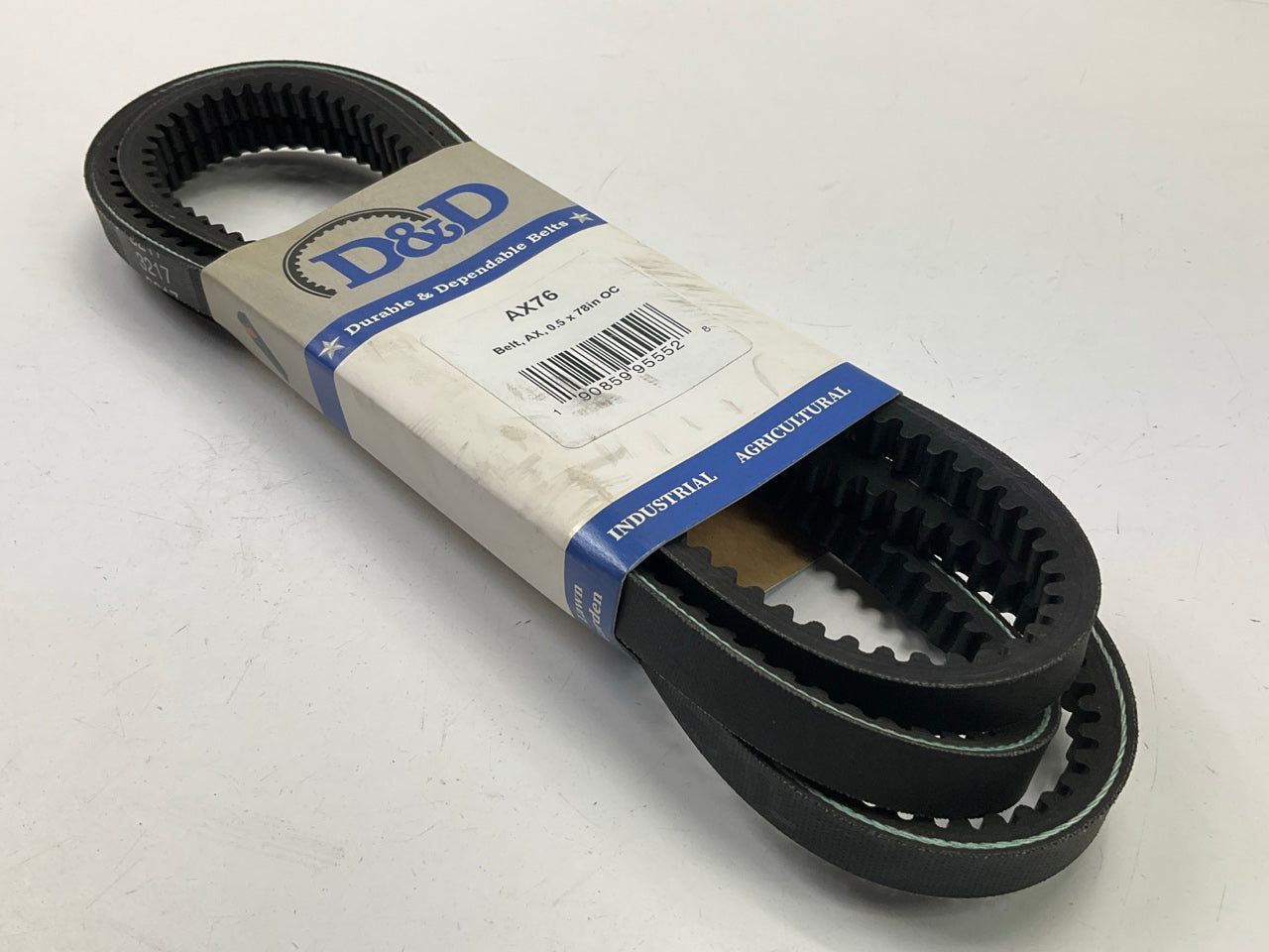 D&D AX76 Cogged Industrial Accessory Drive V - Belt - 1/2'' X 78''