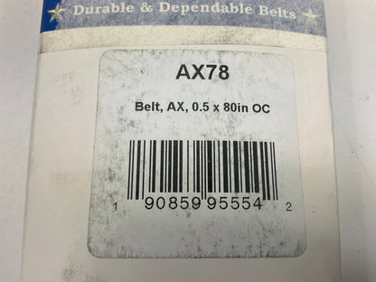 D&D AX78 Cogged Industrial Accessory Drive Belt - 1/2'' X 80''