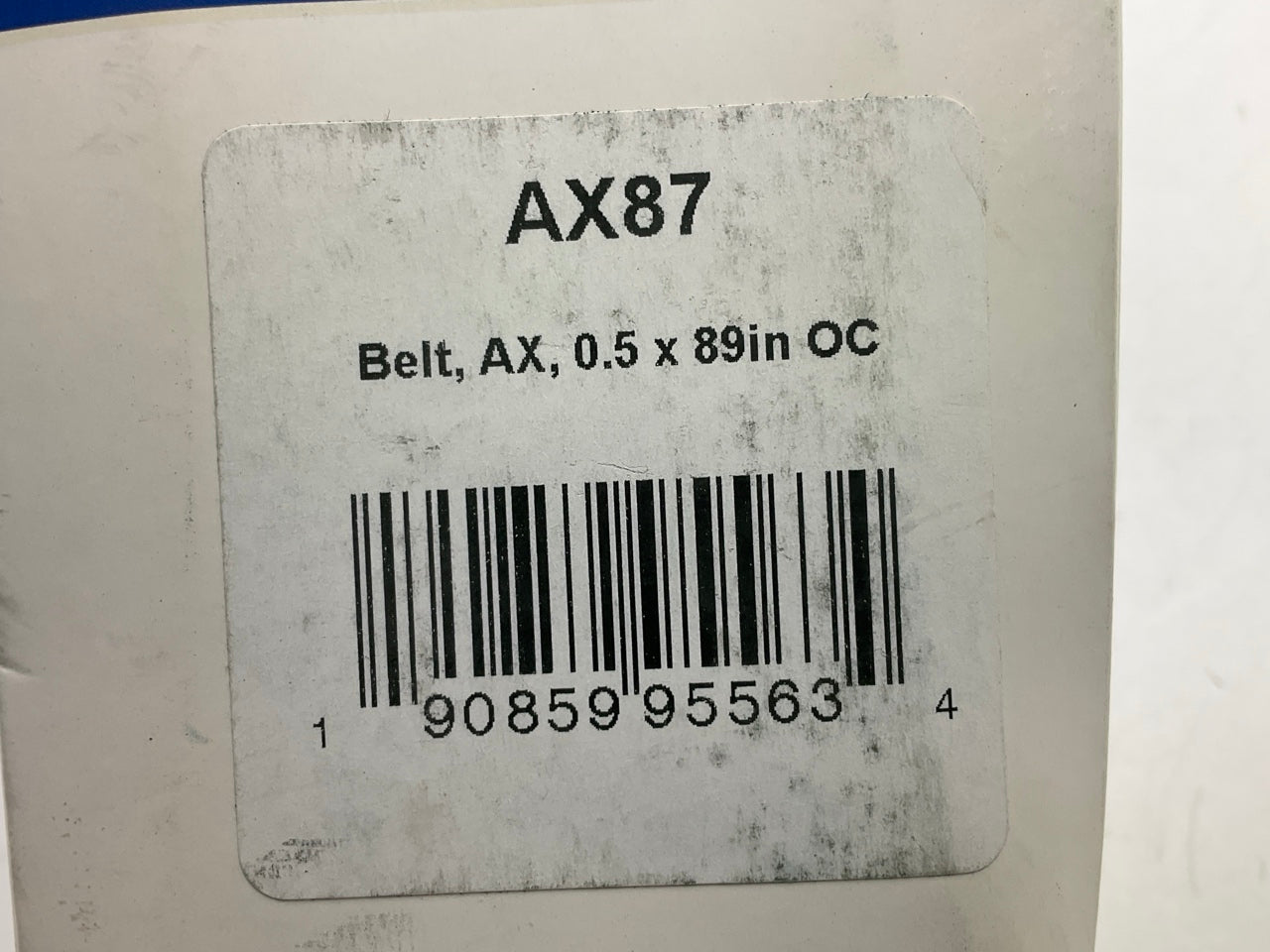 D&D AX87 Cogged Indrustrial Accessory Drive V- Belt - 1/2'' X 89''