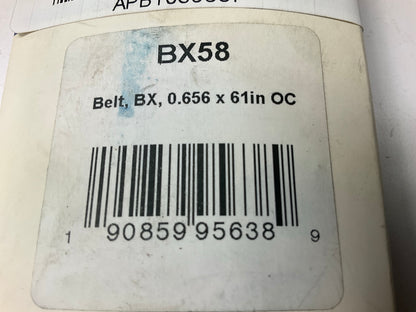 D&D BX58 Cogged Industrial Accessory Drive Belt, 5/8'' X 61''