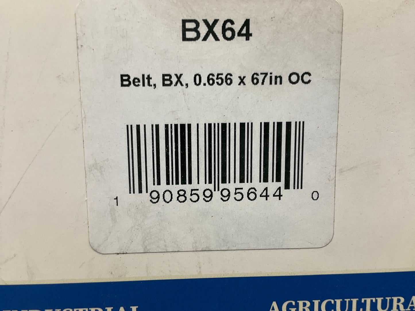 D&D BX64 Cogged Industrial Accessory Drive Belt - 5/8'' X 67''