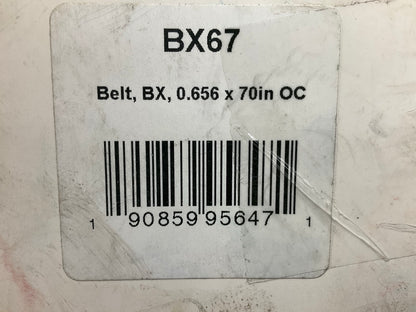 D&D BX67 Cogged Industrial Accessory Drive Belt - 5/8'' X 70''