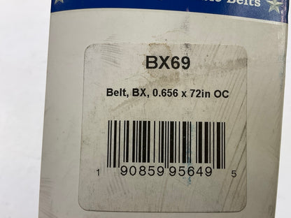 D&D BX69 Cogged Industrial Accessory Drive V- Belt - 5/8'' X72''