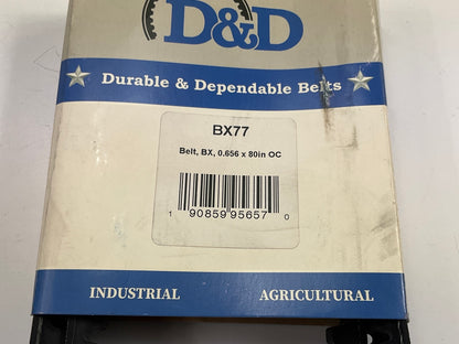 D&D BX77 Cogged Industrial Accessory Drive Belt, 5/8'' X 80''