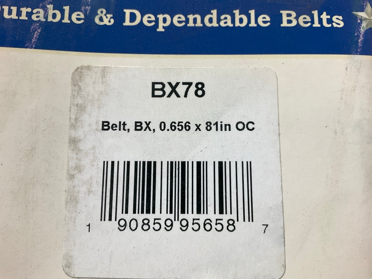 D&D BX78 Cogged Industrial Accessory Drive Belt - 5/8'' X 81''