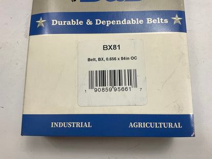 D&D BX81 Cogged Industrial Accessory Drive Belt - 5/8'' X 84''