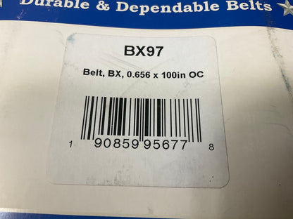 D&D BX97 Cogged Industrial Accessory Drive Belt, 5/8'' X 100''