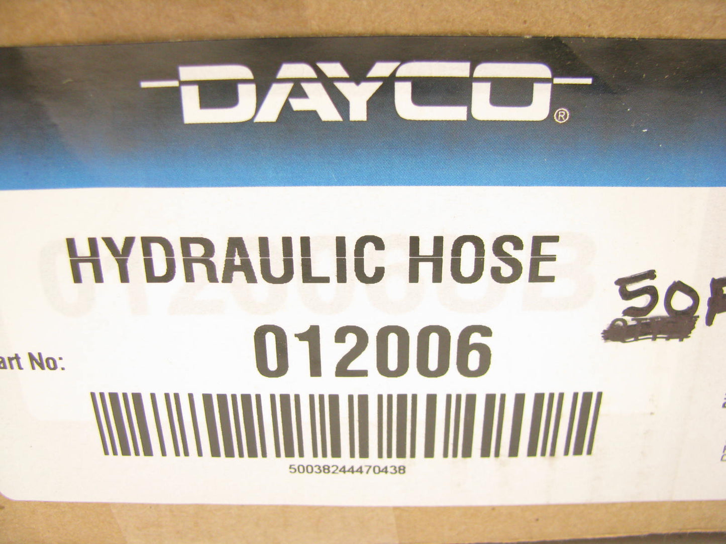 50 FEET - Dayco 012006 Hydraulic Hose DTC Push On - 3/8'', 300 PSI Made In USA