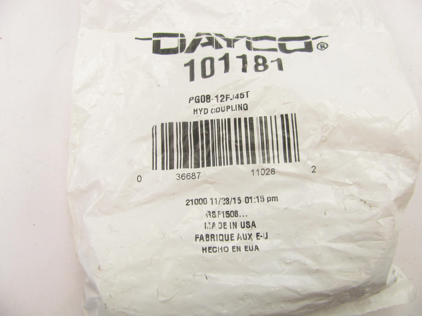 Dayco 101181 Hydraulic Crimp Fitting 45 Degree Female Swivel 37 Flare 1/2'' Hose