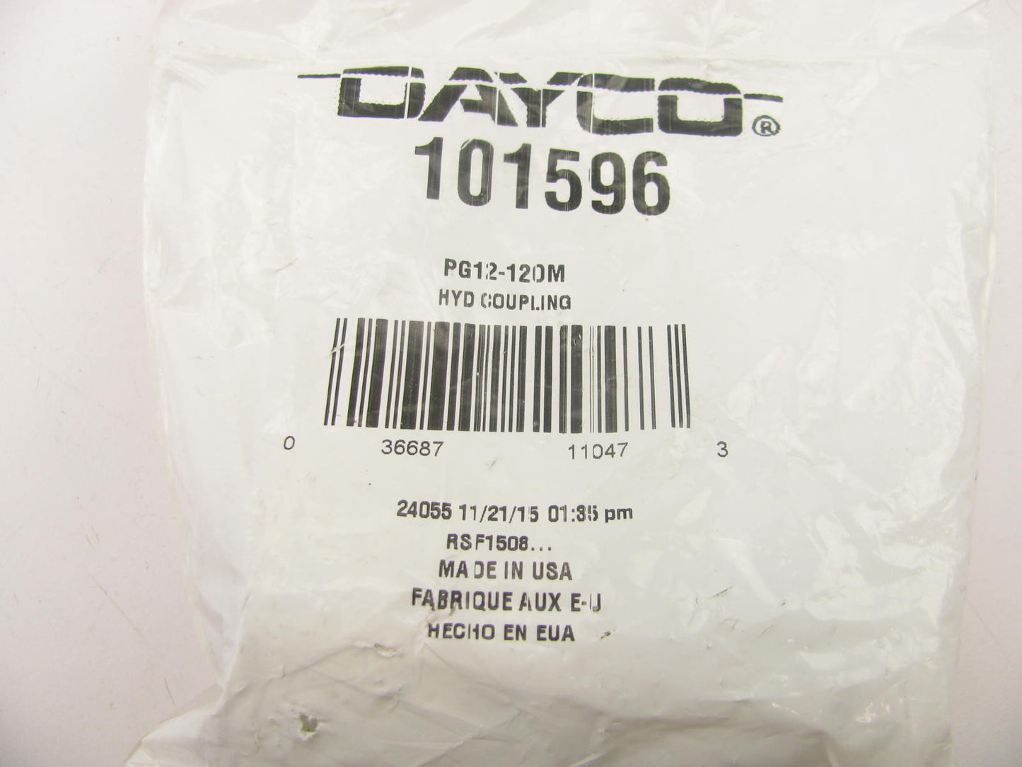 Dayco 101596 Hydraulic Crimp Fitting Male O-Ring Face Seal 3/4'' Hose ID