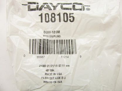 Dayco 108105 Hydraulic Crimp Fitting Coupler Male O-Ring Face Seal 1/2'' Hose ID