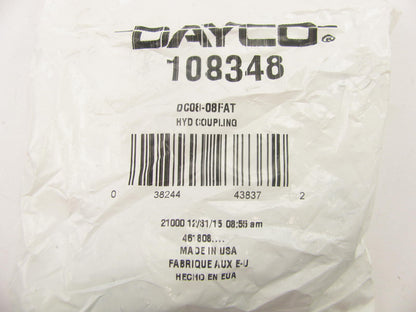 Dayco 108348 Hydraulic Crimp Fitting Straight Female Swivel 45 Flare 1/2'' Hose