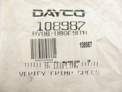 Dayco 108987 Hydraulic Crimp Fitting 90 Degree Female Swivel O-Ring 1/2'' Hose ID