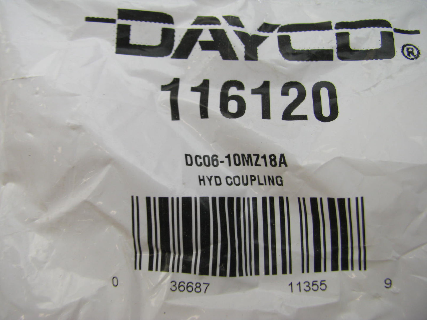 Dayco 116120 Hydraulic Fitting Crimp Male Metric 24 Degree Flare 3/8'' Hose ID