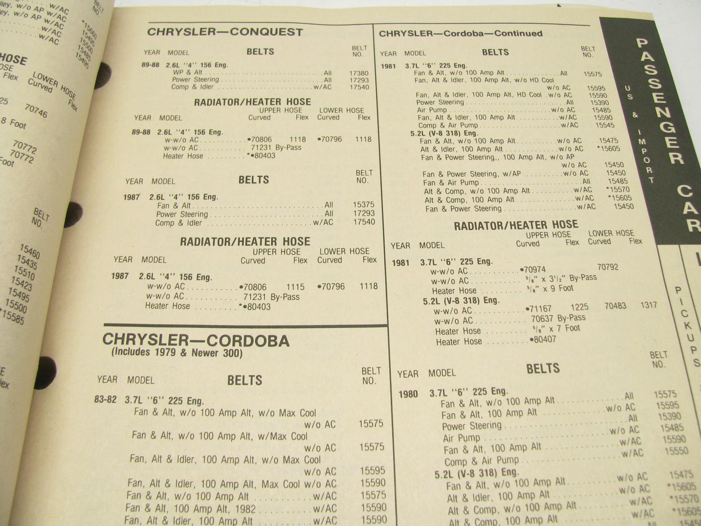 Dayco 124624 Belts And Hose Applications Catalog 1973-1992 - 537 Pages