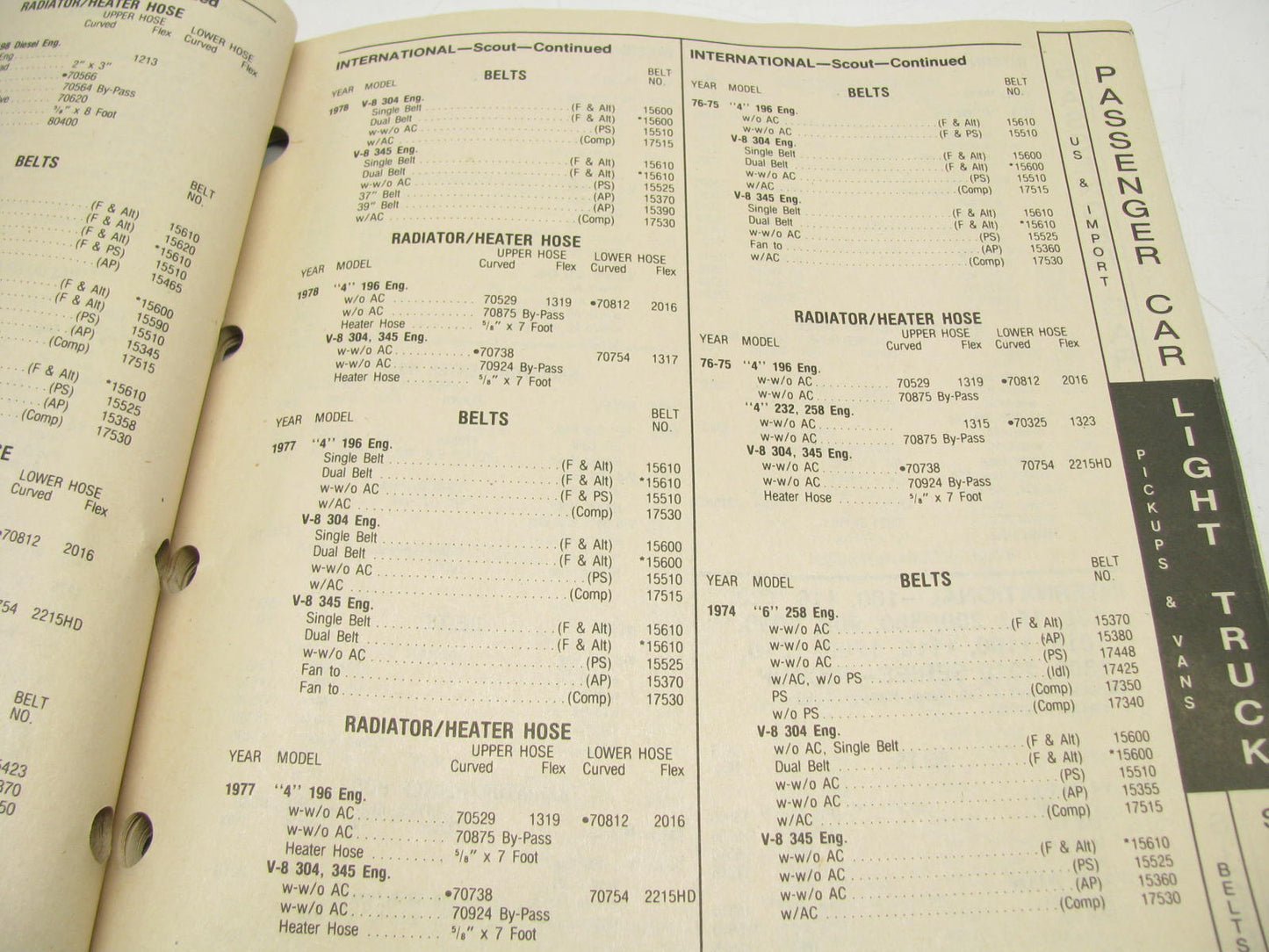 Dayco 124624 Belts And Hose Applications Catalog 1973-1992 - 537 Pages