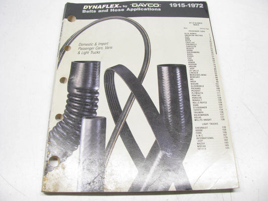 Dayco 124625 Belts And Hose Applications Catalog 1915-1972 - 193 Pages