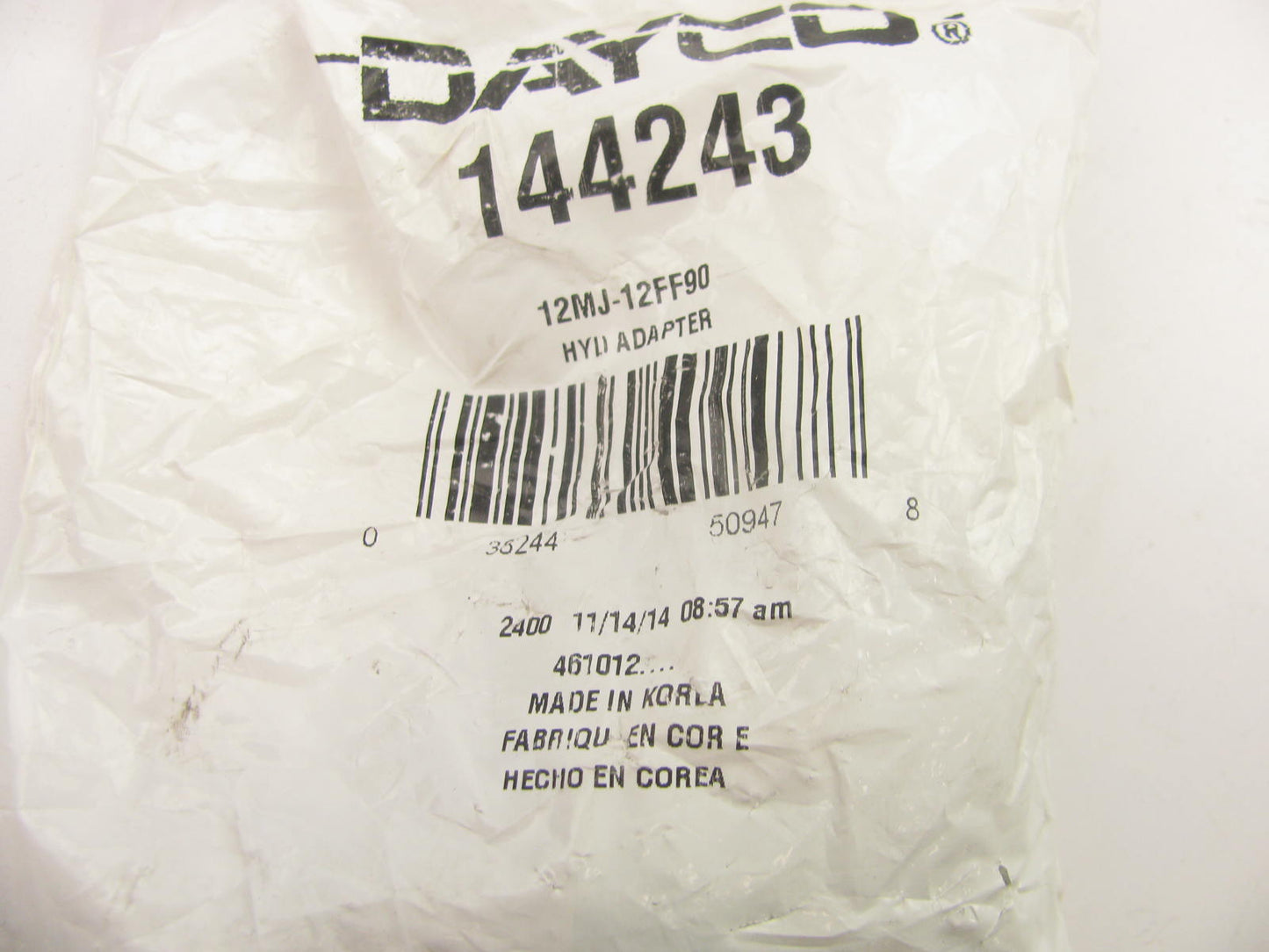 Dayco 144243 Hydraulic Fitting 90 Male 37 Flare JIC To NPTF Female, 12MJ-12FF90