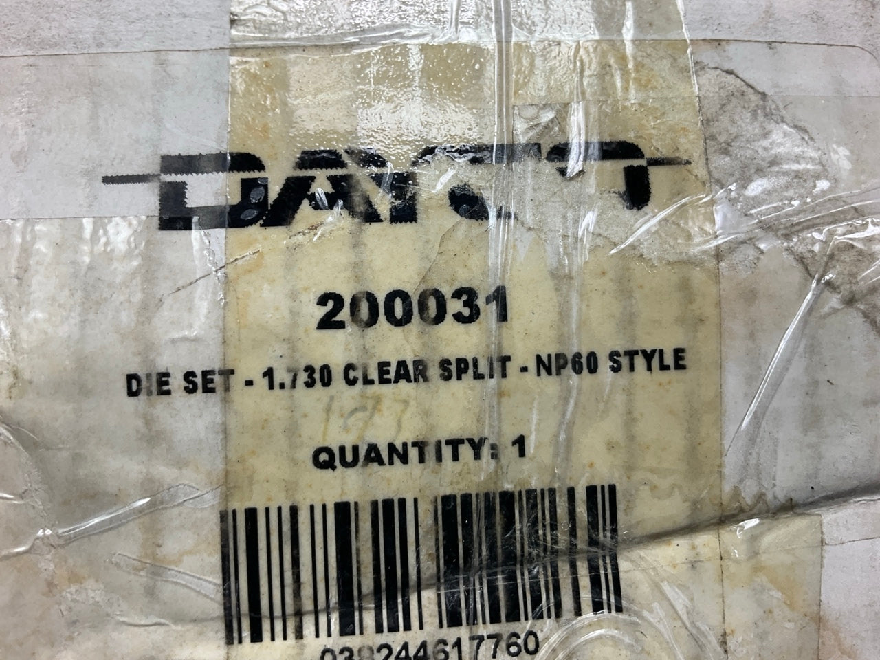 USED - Dayco 200031 Die Set - 1.730 Clear Split - DE30 DE60 DE100 EC30 NP60