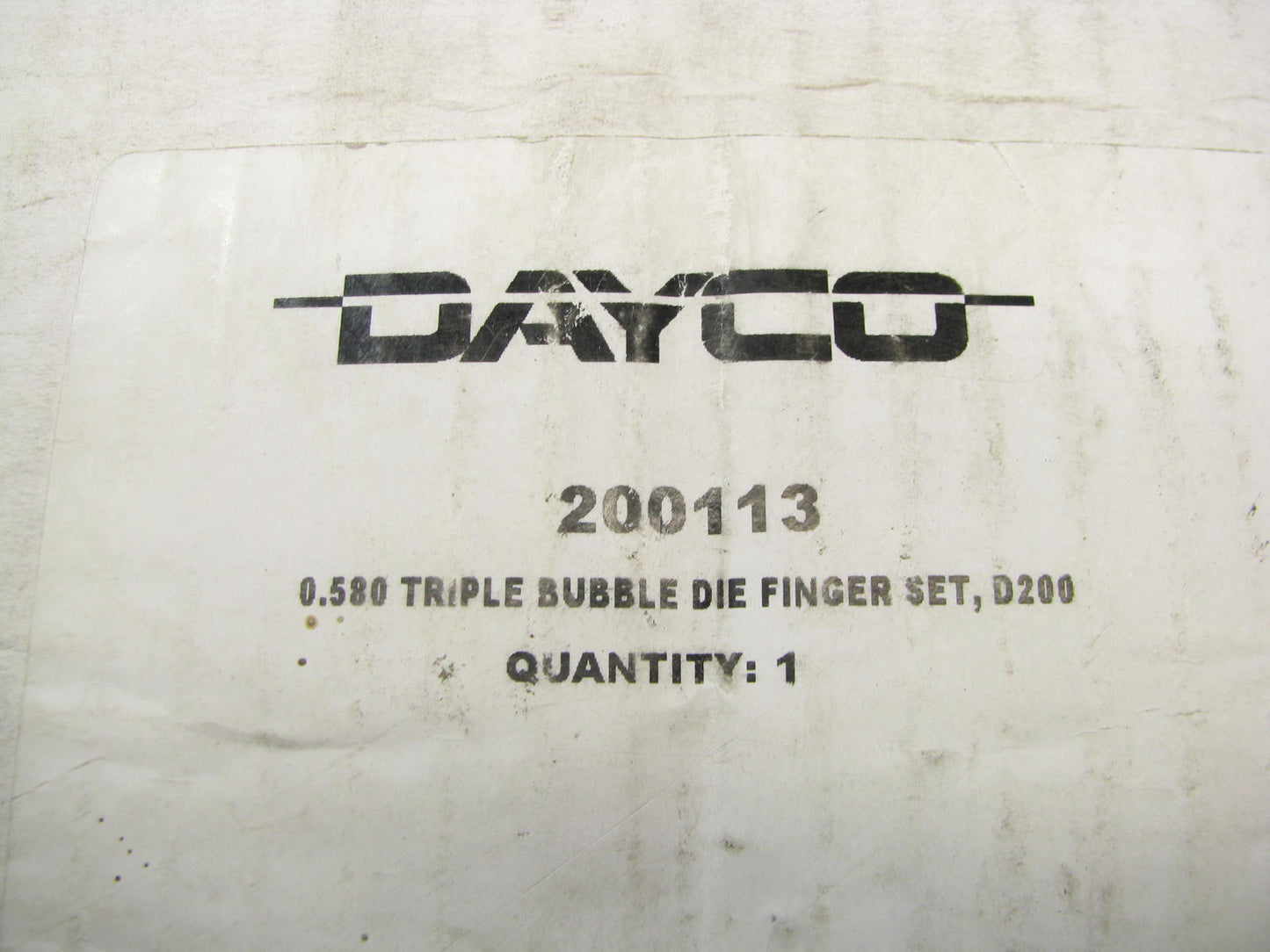 Dayco 200113 Triple Bubble Die Finger Set For BL & SB Series 0.580 For D206