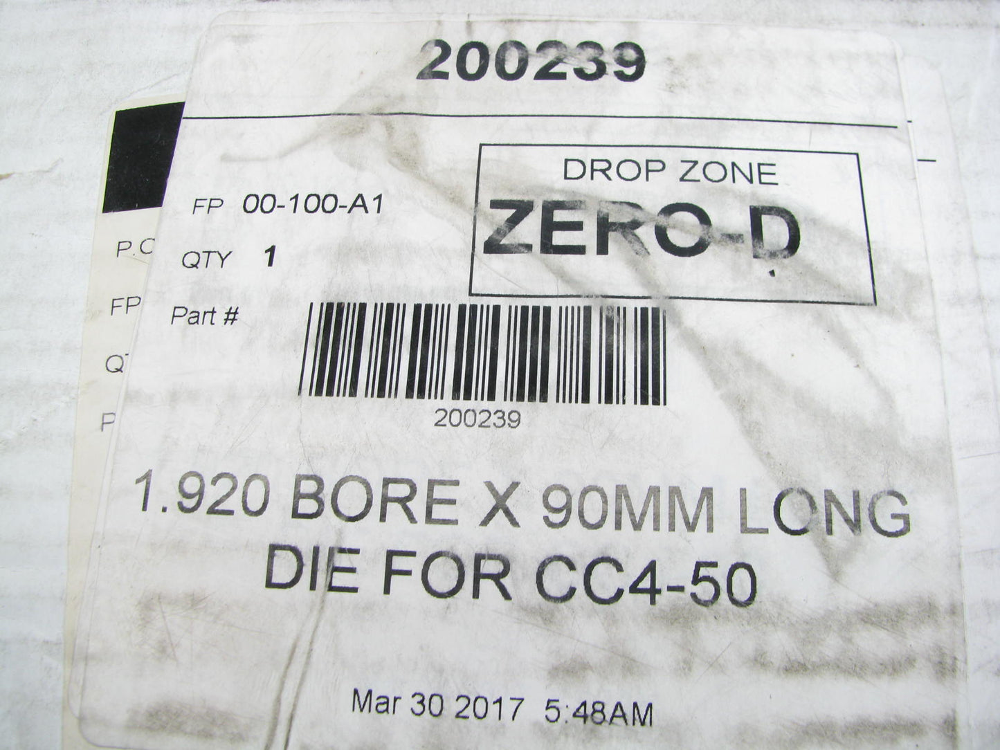 Dayco 200239 1.920 Bore X 90mm Long Die Use With CC4-50 - 99S-1920-90