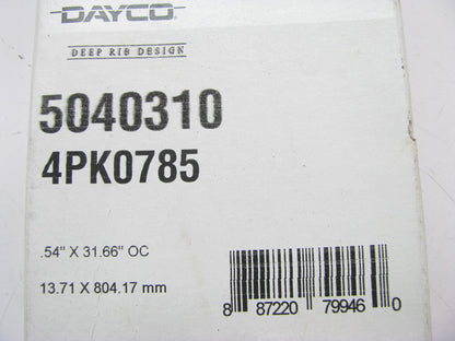 Dayco 5040310 Serpentine Belt - 0.54'' X 31.00'' - 4 Ribs