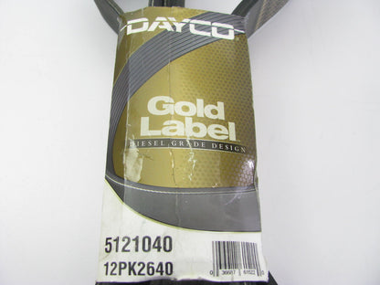 Dayco 5121040 Serpentine Belt 1.66'' X 104.00'' - 12 Ribs For 05-07 Peterbilt 379