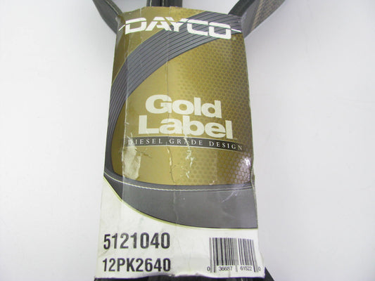 Dayco 5121040 Serpentine Belt 1.66'' X 104.00'' - 12 Ribs For 05-07 Peterbilt 379