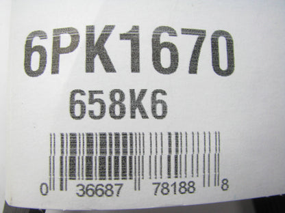 Dayco 6PK1670 Serpentine Belt - 0.84'' X 66.4'' - 6 Ribs