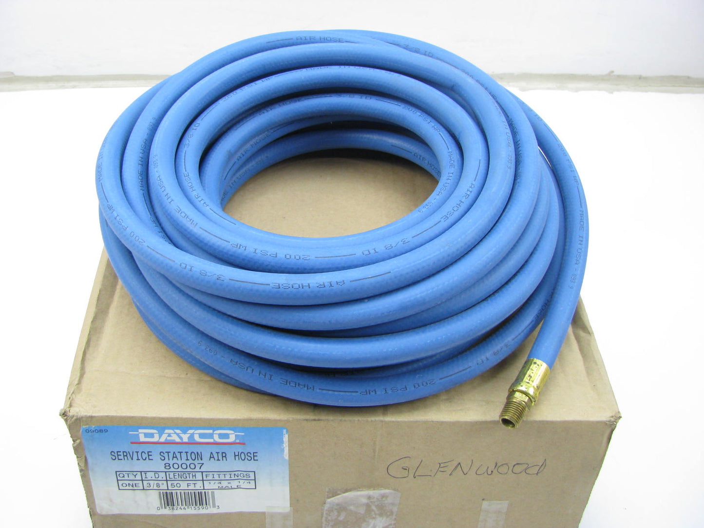 Dayco 80007 Service Station Air Hose 3/8 Inch 50 Feet 1/4''x1/4'' Male
