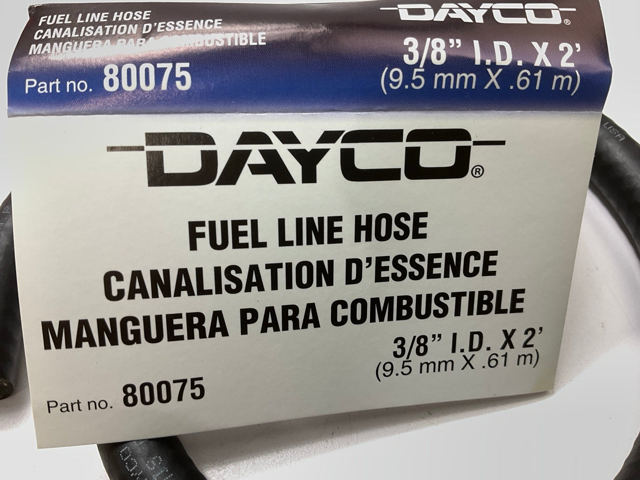 2 FEET - Dayco 80075 Fuel Line Hose, 3/8'' ID X 2' Long