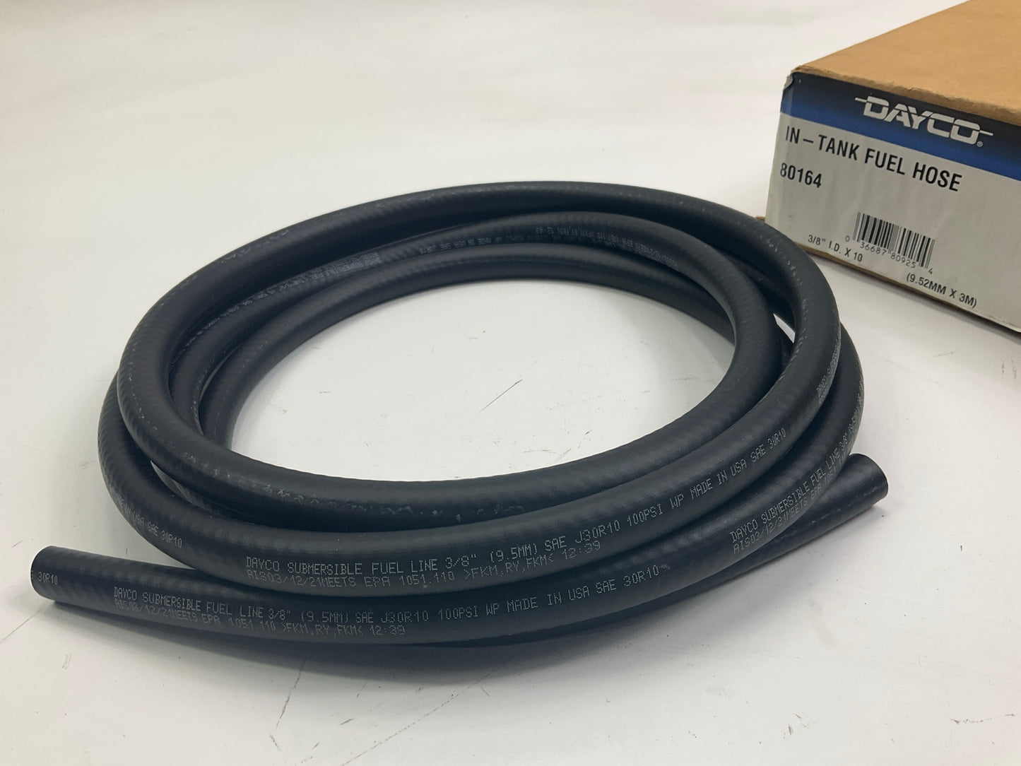Dayco 80164 Submersible In Tank Gasoline Fuel Hose - 3/8'' ID X 10, 100 PSI