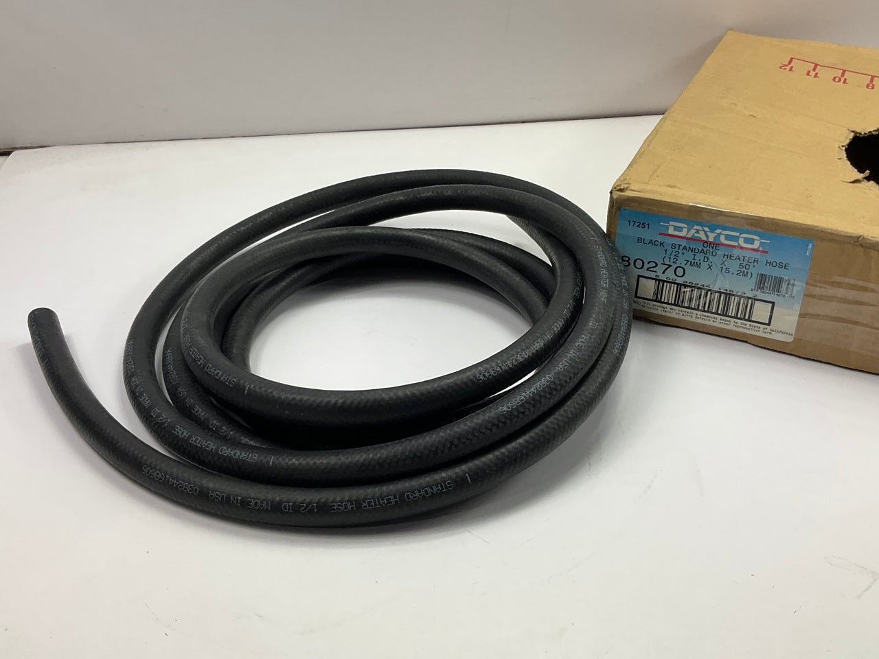 16 FEET - Dayco 80270 Black Standard 1/2'' Heater Hose