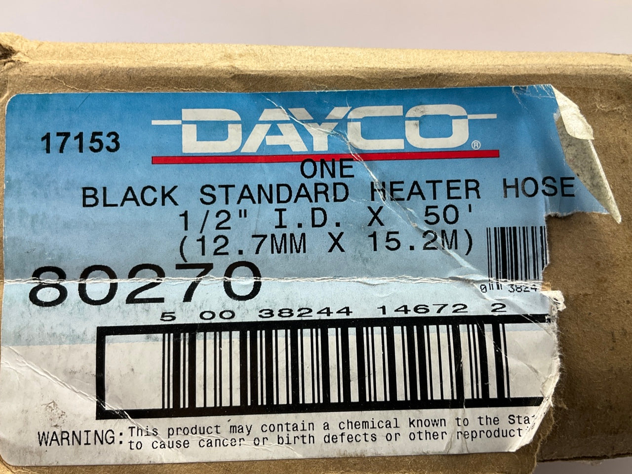 34 FEET - Dayco 80270 Black Standard 1/2'' Heater Hose