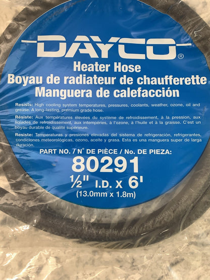 Dayco 80291 HVAC Heater Hose - 1/2'' ID X 6' Long