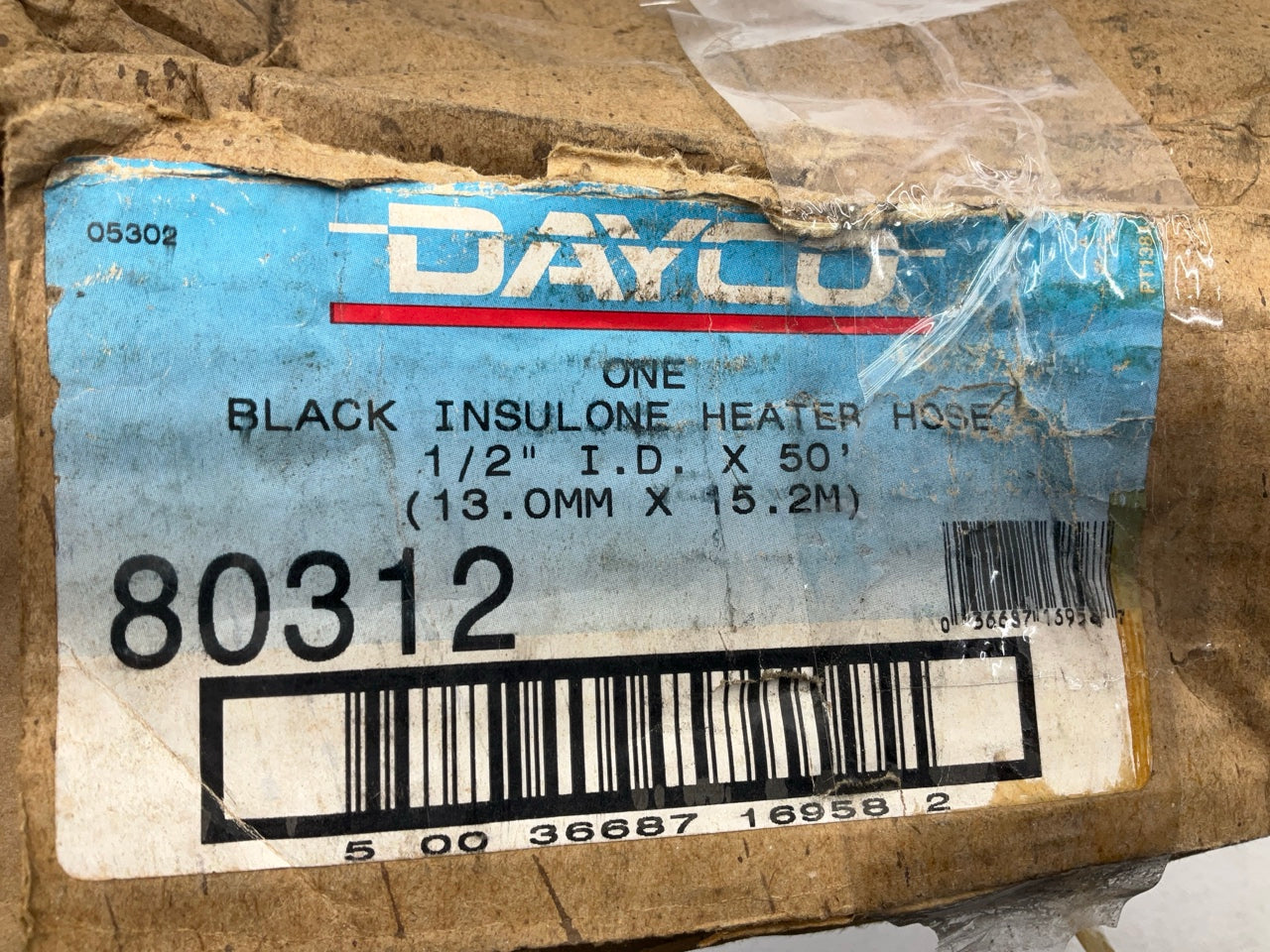 Dayco 80312 HVAC Molded Heater Hose 1/2'' ID X 50'