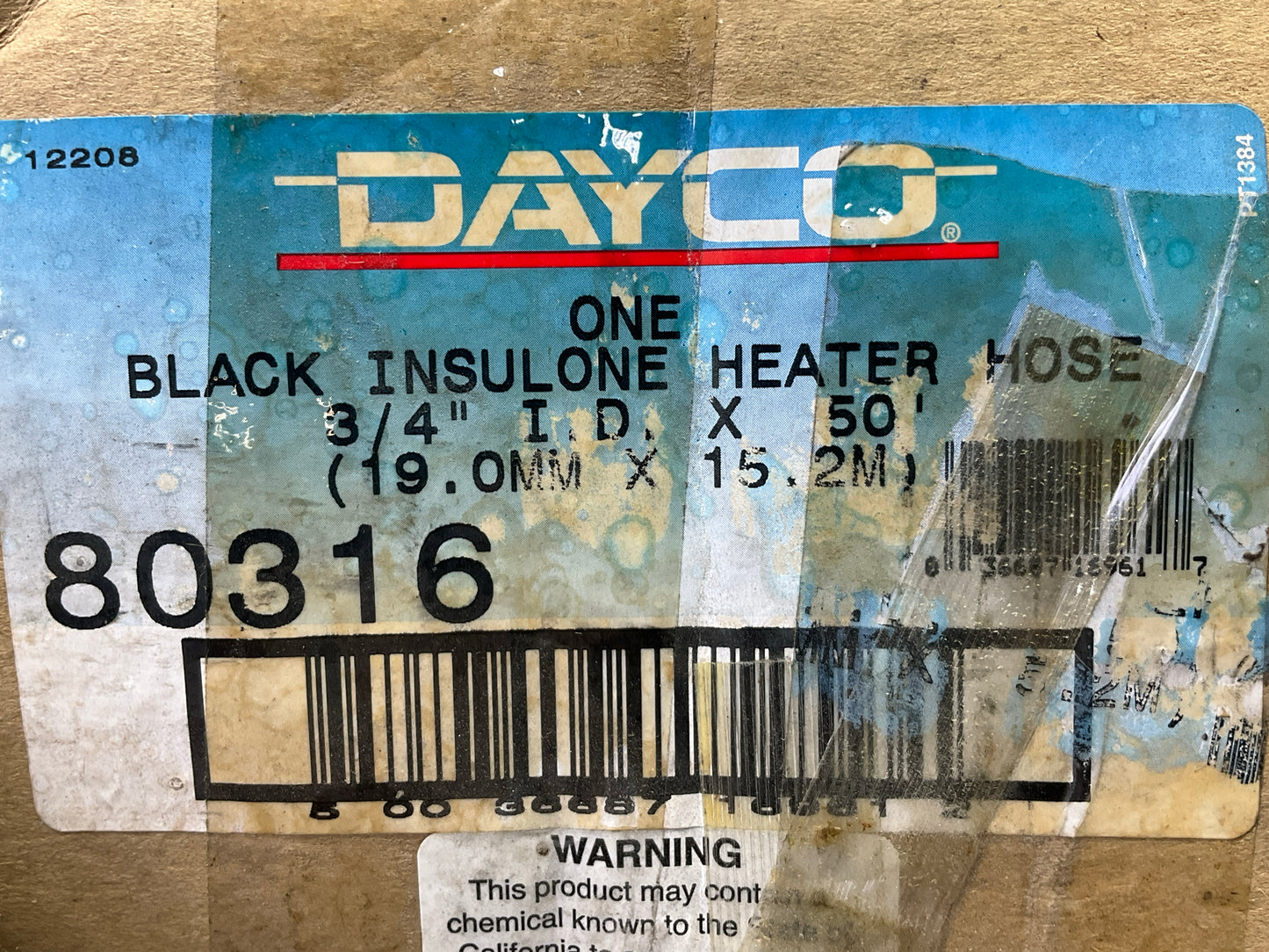 40 FEET - Dayco 80316 Black Insulone Heater Hose 3/4''
