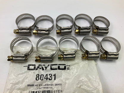 (10) Dayco 80431 Hose Connector Clamps - 5/8'' - CLAMPS ONLY