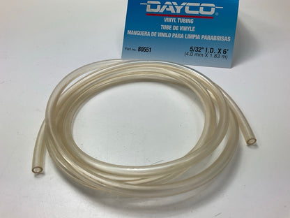 6 FEET - Dayco 80551 Vinyl Tubing - 5/32'' ID X 6' Long