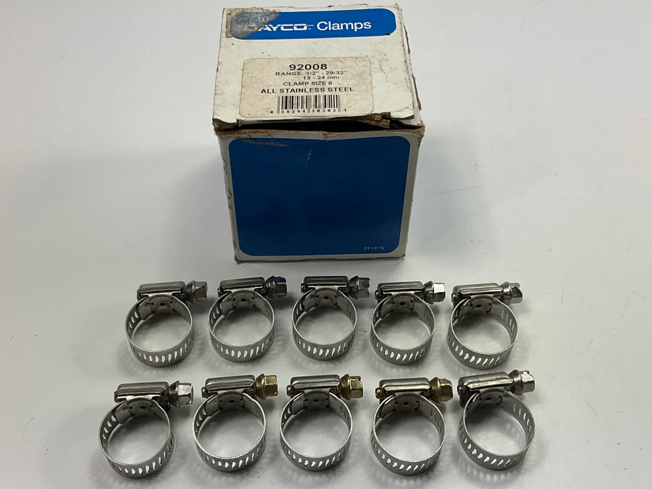 (10) Dayco 92008 Hose Clamp Range 1/2'' - 29/32'' 13-24mm Clamp Size 8