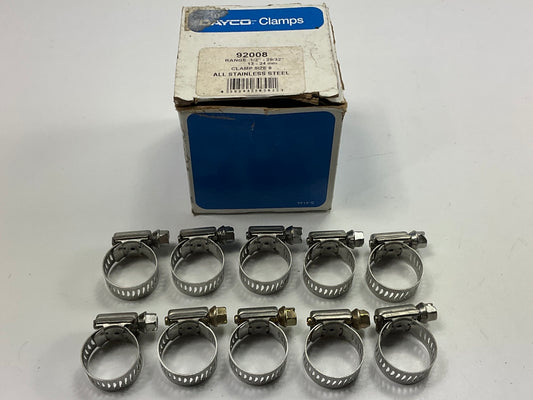(10) Dayco 92008 Hose Clamp Range 1/2'' - 29/32'' 13-24mm Clamp Size 8