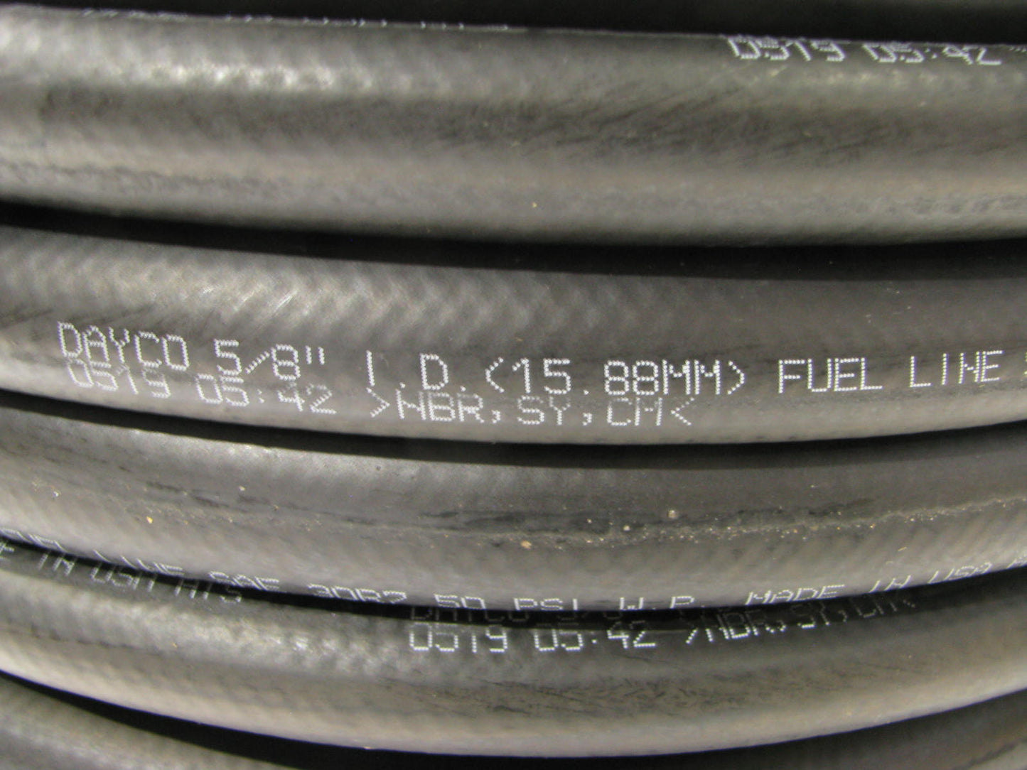 250 FEET - Dayco 5/8'' Low Pressure 50 PSI Fuel Line Hose SAE 30R7 - Roll Of 250'