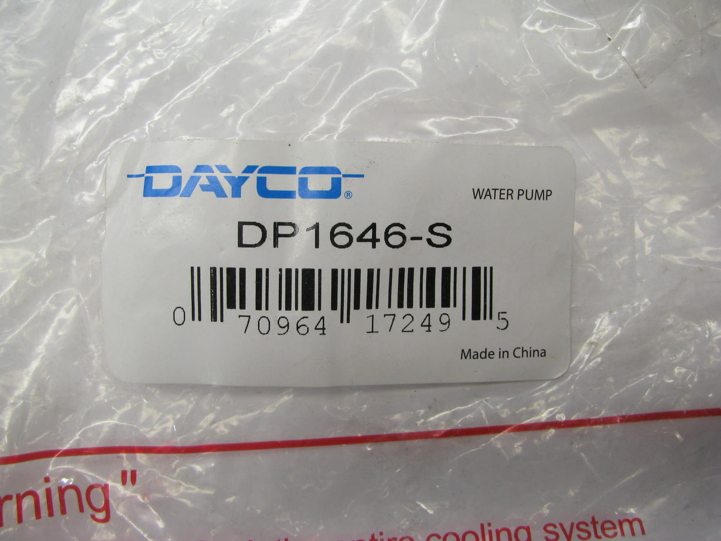 Dayco DP1646S Engine Water Pump For Continental G176 & G206